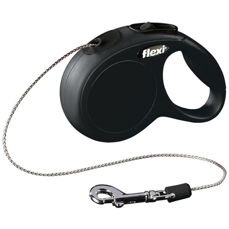 Kattenriem Flexi New Classic Koord Kat Zwart