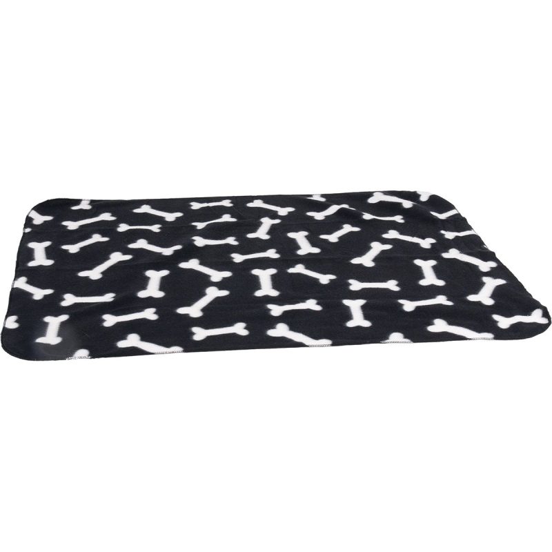 Hondendeken Fleece Botmotief Zwart