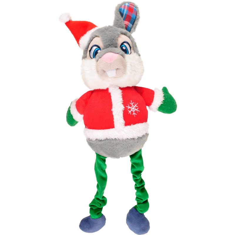 Hondenspeelgoed Kerst Konijn met Bungee Benen - 51 cm
