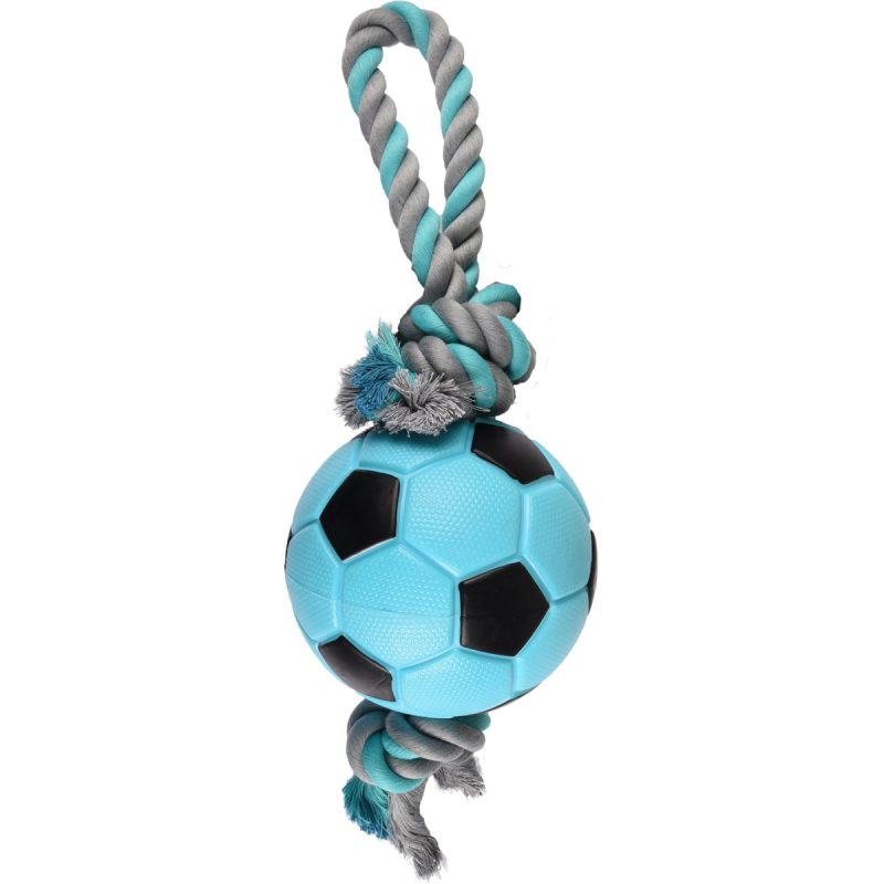 Hondenspeelgoed Sporty Voetbal Blauw - 12 cm